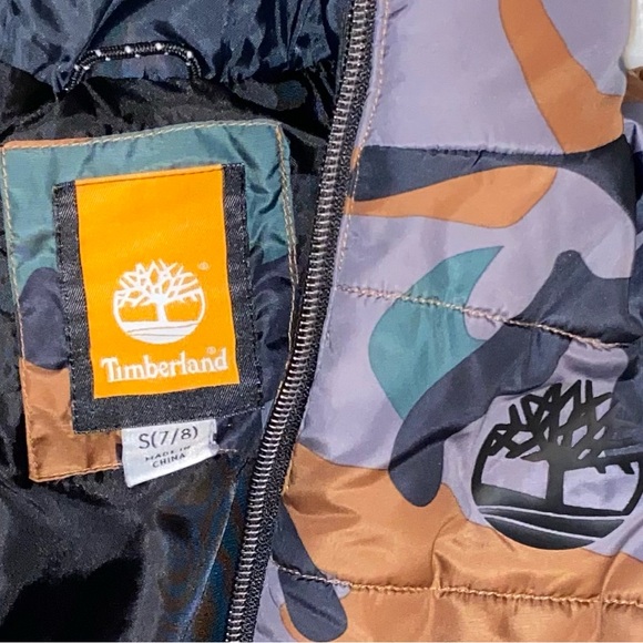 Kids Timberland Camo Hoodie Jacket - size 7/8 - Picture 3 of 4